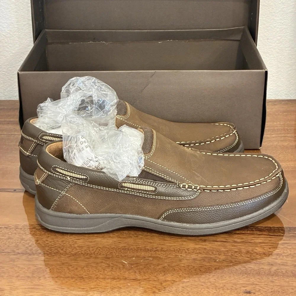 Florsheim Lakeside Slip Mens Size 9 Stone Leather Loafers Boat Shoes NIB